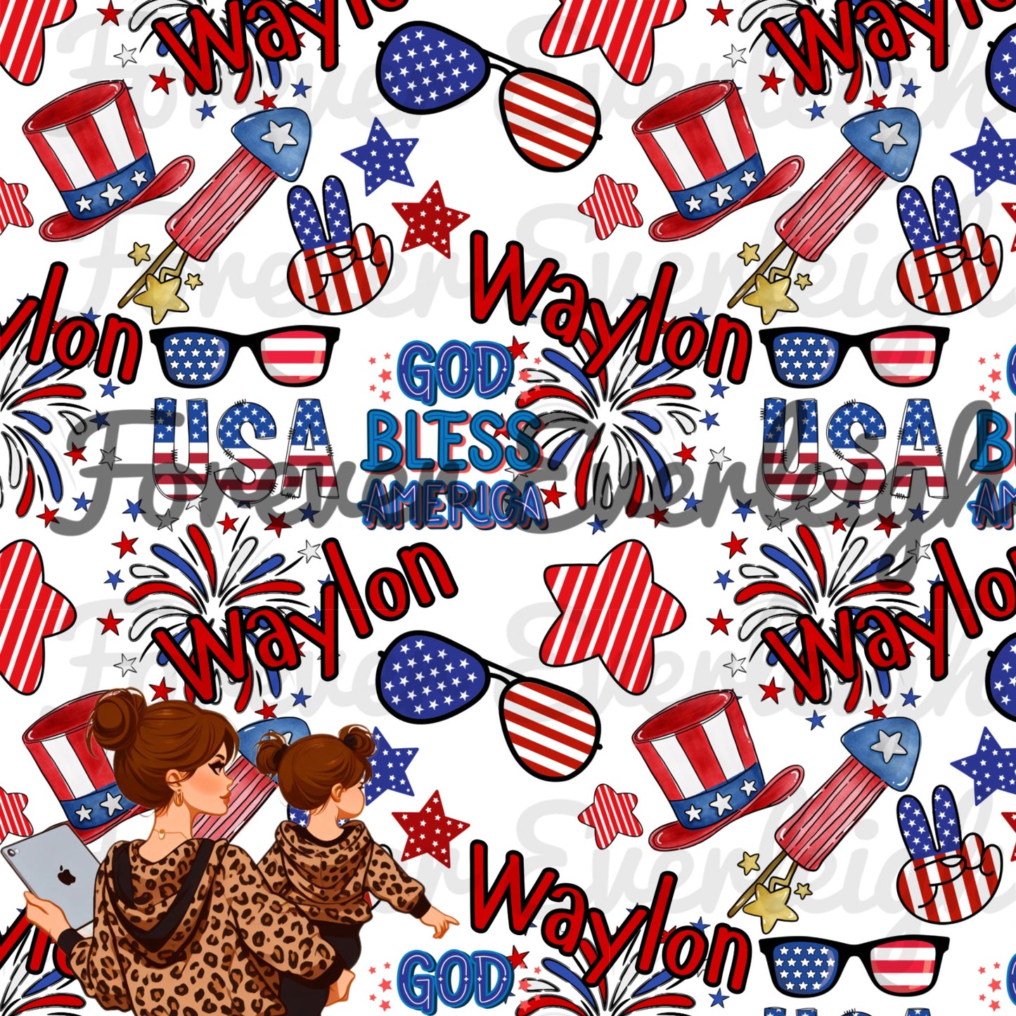 4th of July editable name