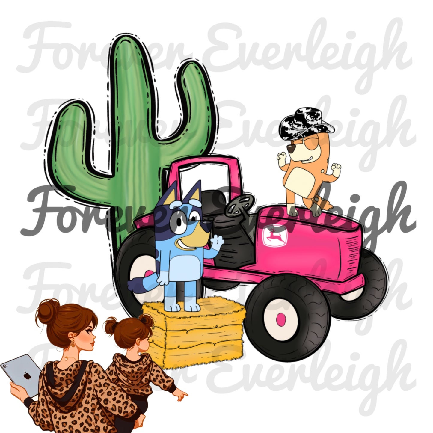 Blue dog tractor PNG