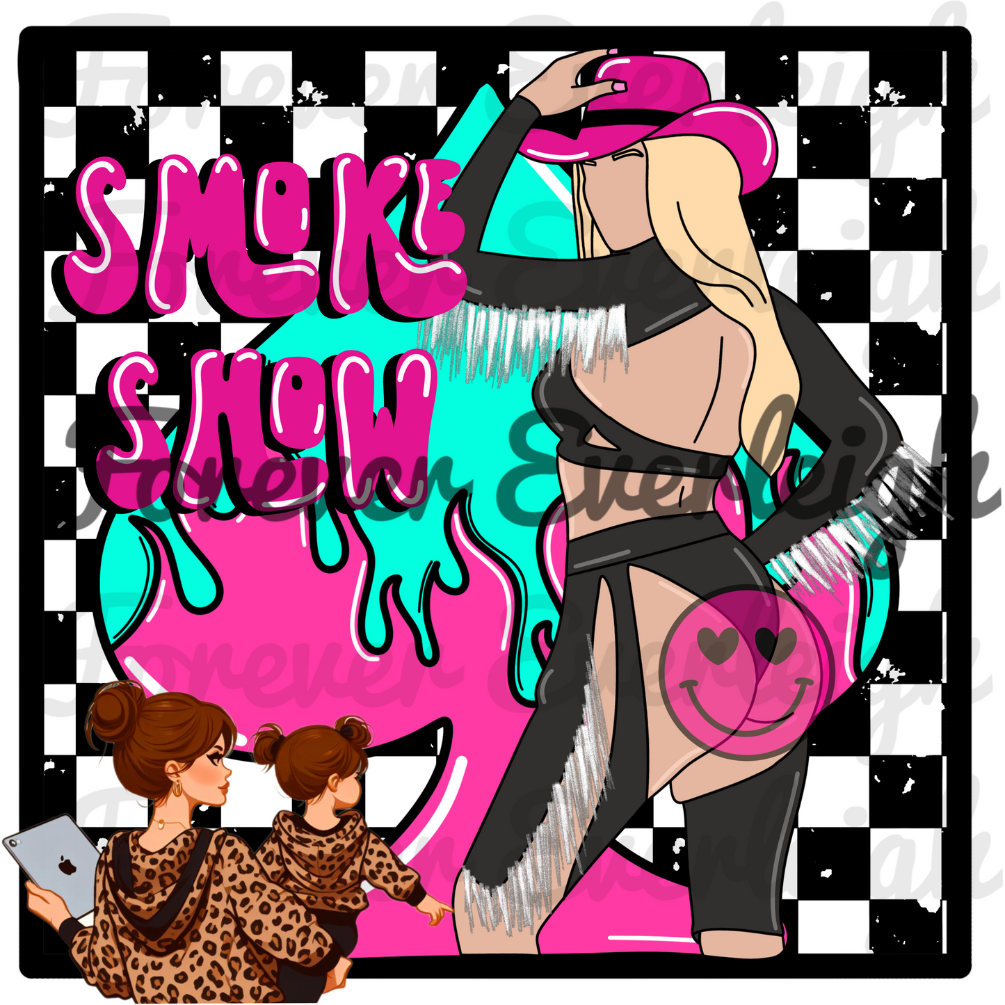 Smoke show checkered PNG