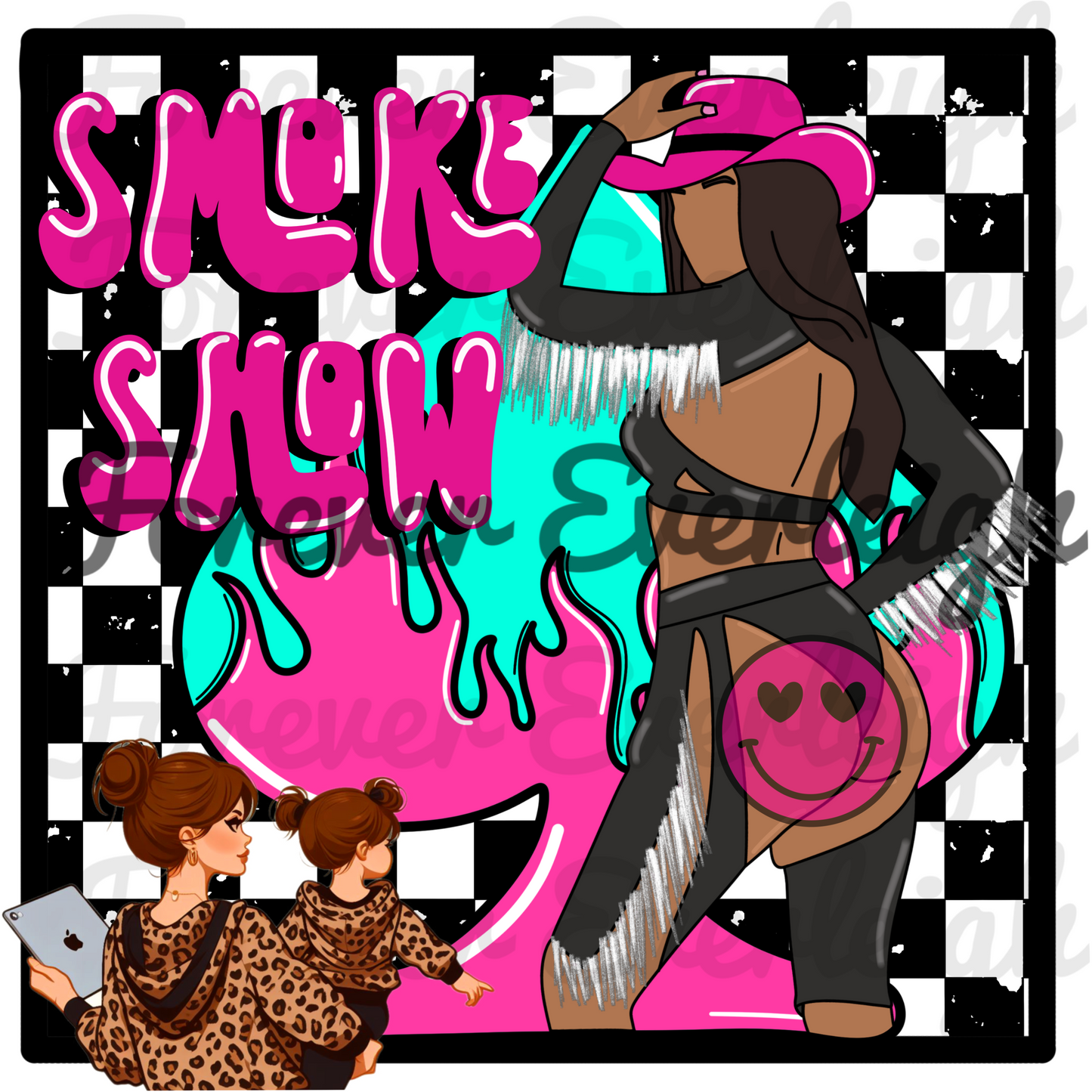 Smoke show checkered PNG