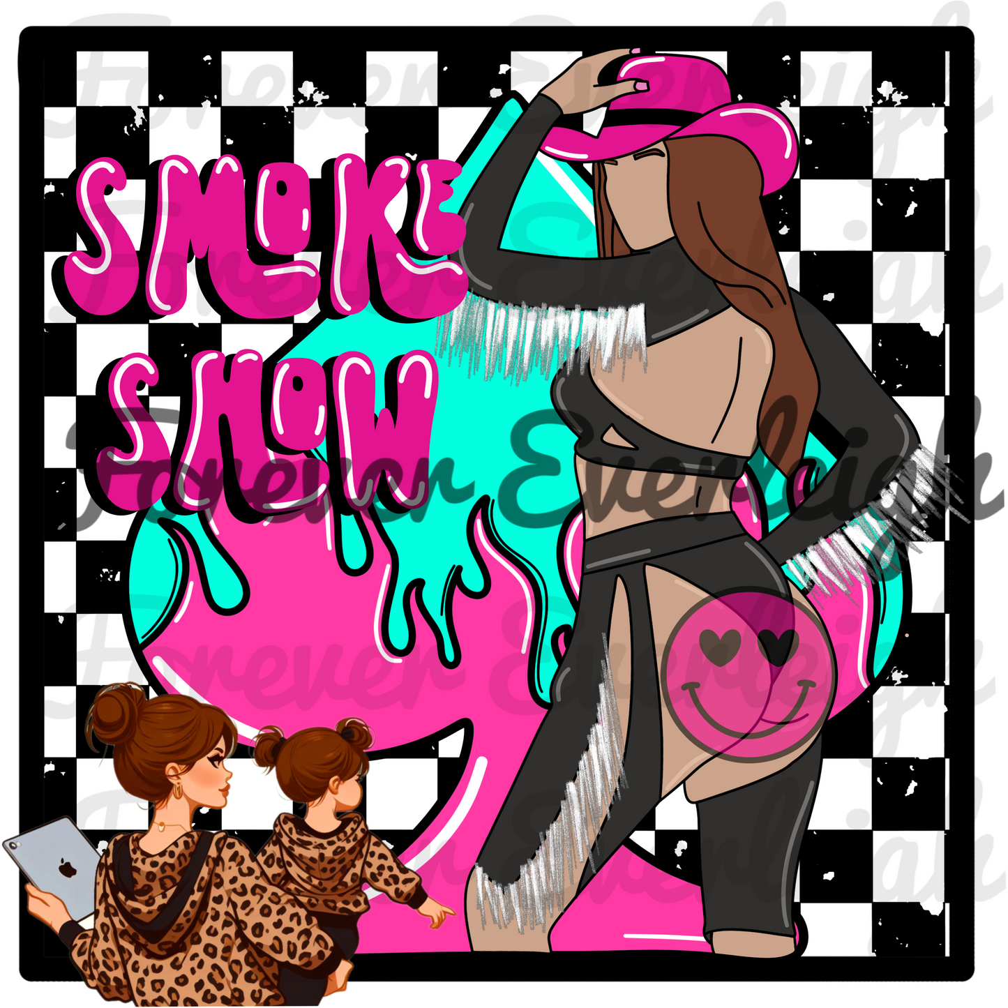 Smoke show checkered PNG
