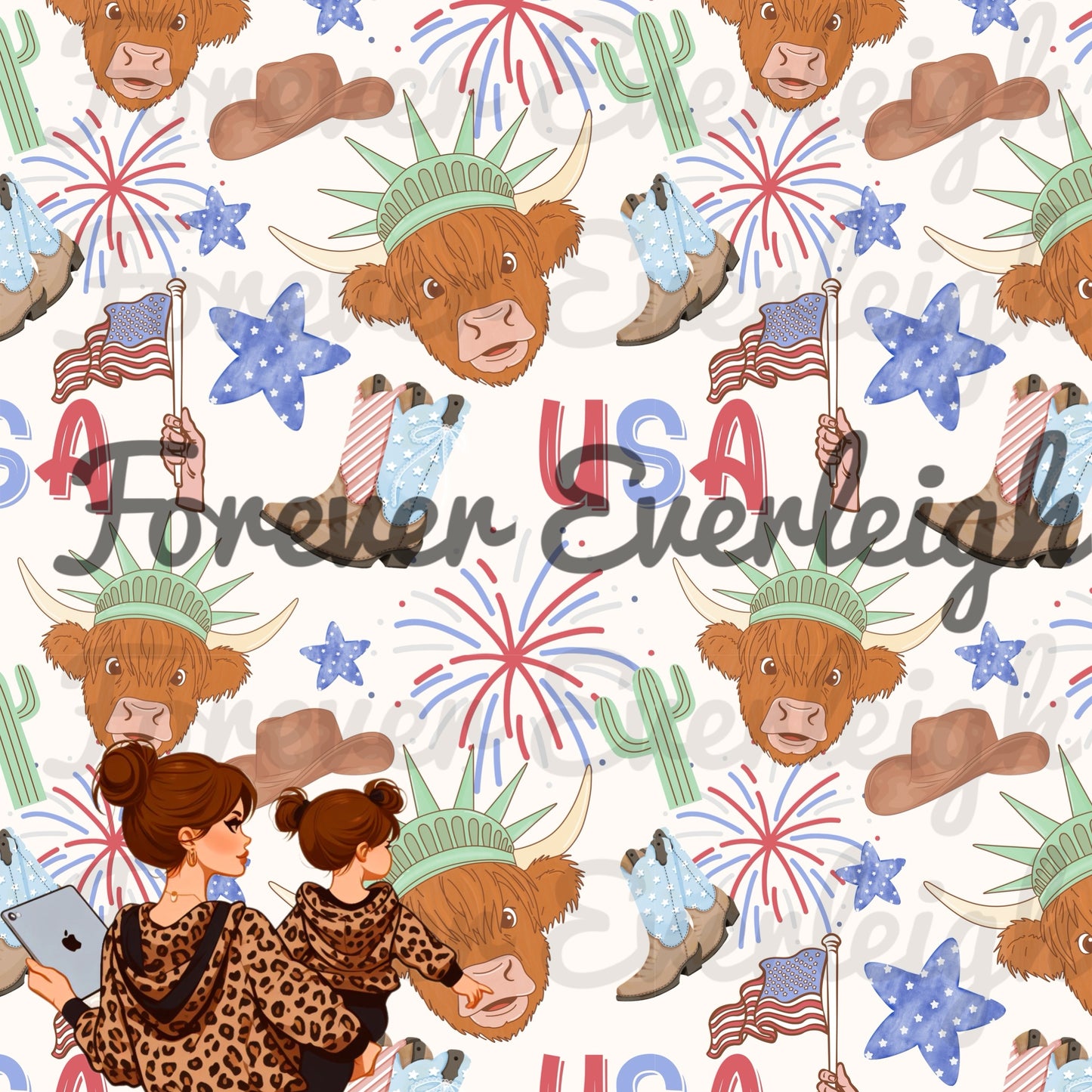 Highland cow 4th of July