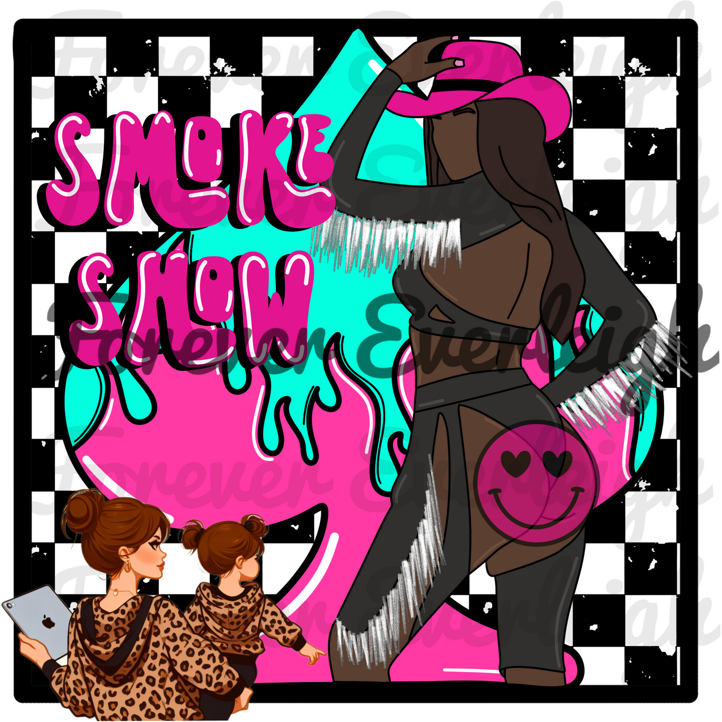 Smoke show checkered PNG