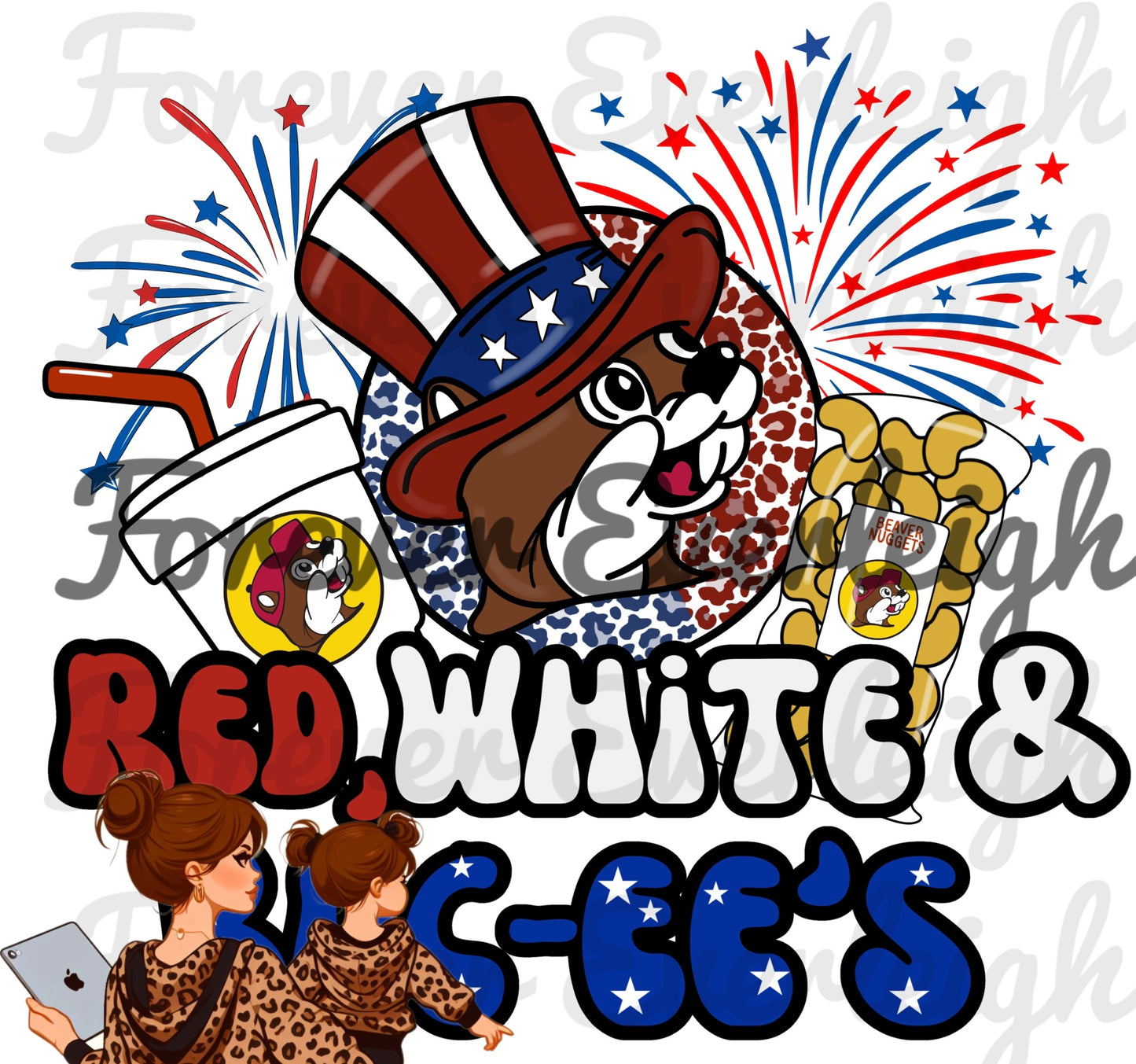 Red white and beaver