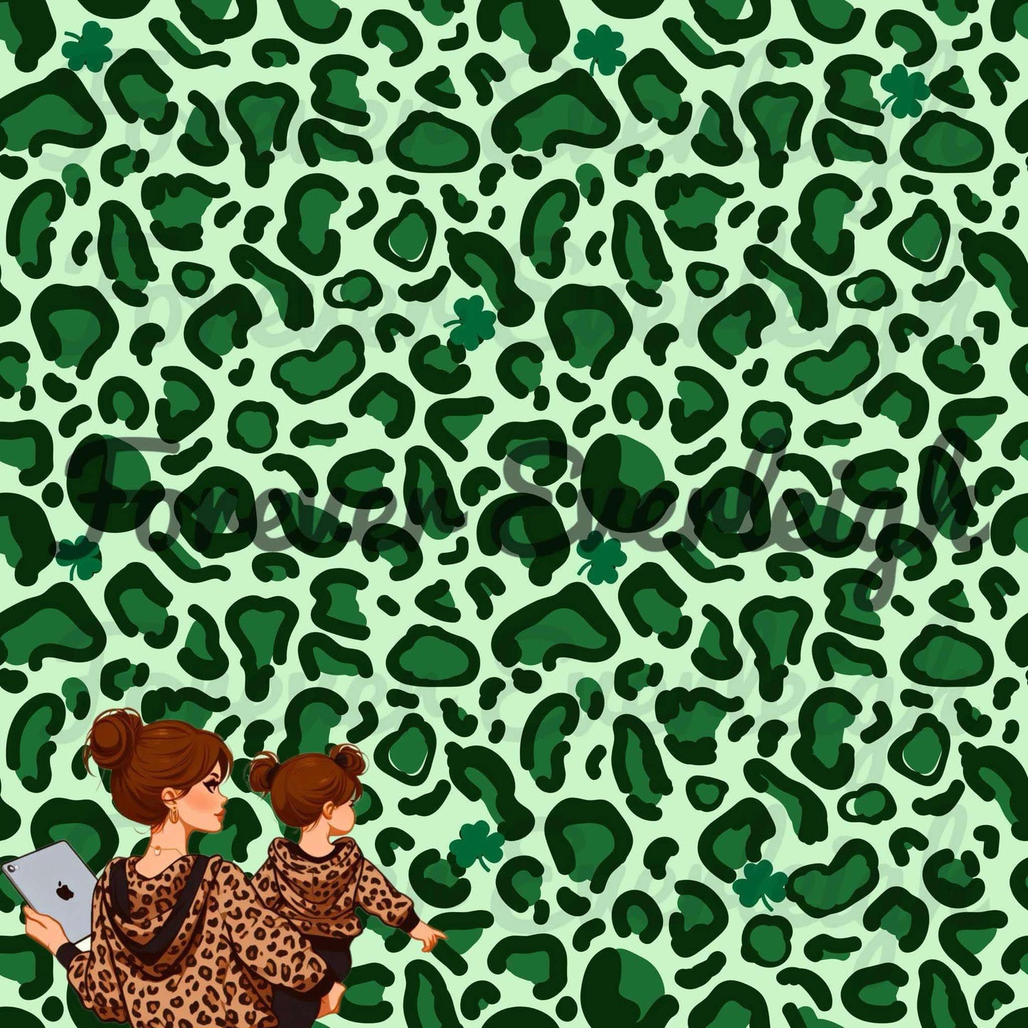 Green animal print