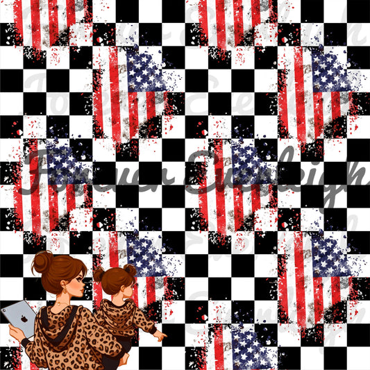 USA checkered