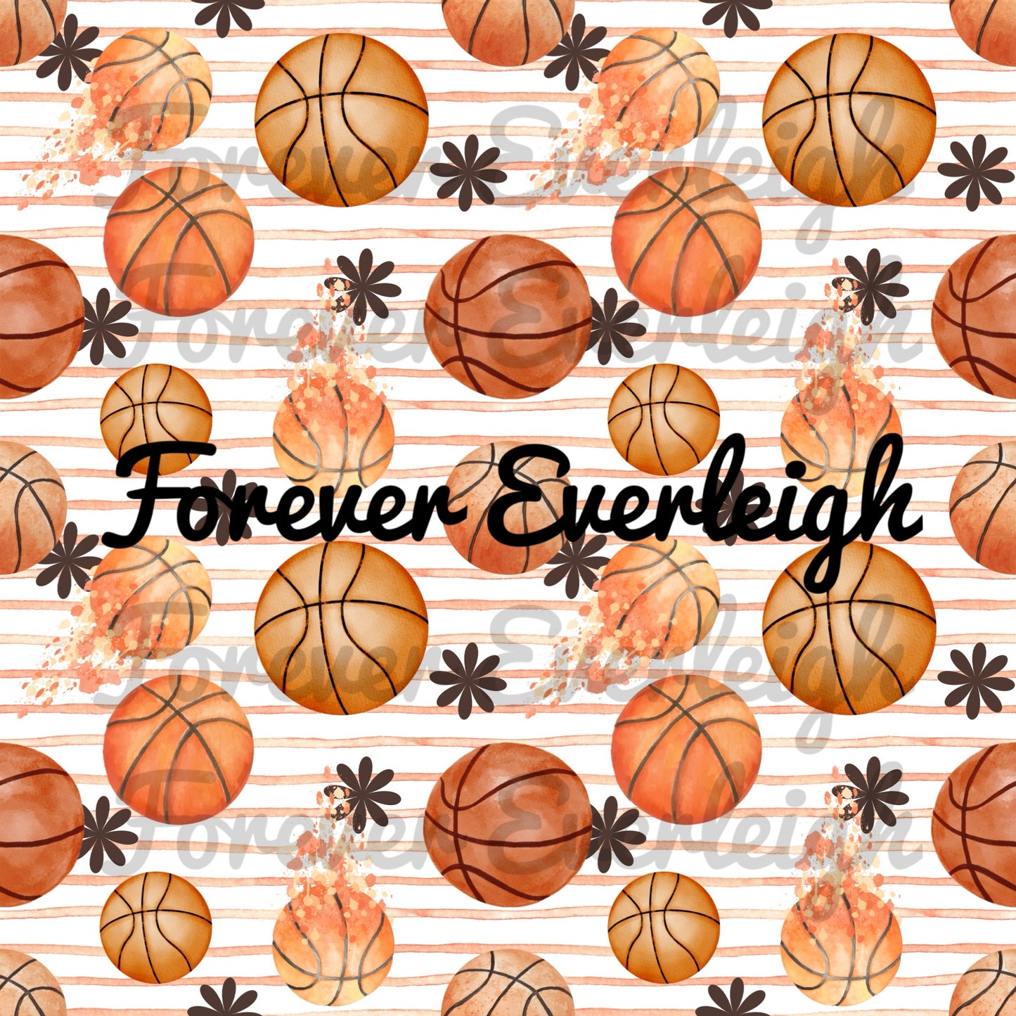 Basketball stripes & flowers