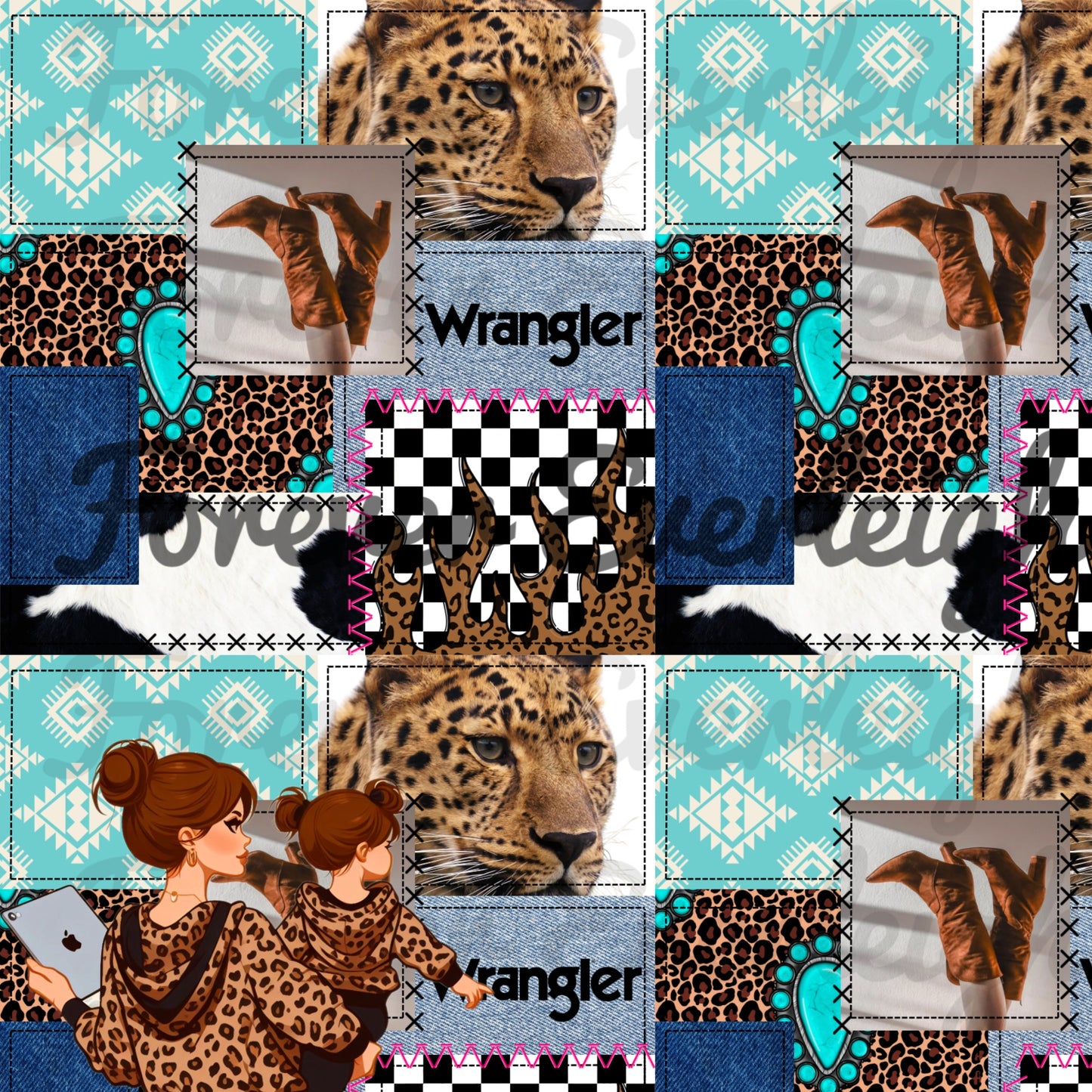 Blue collar patchwork