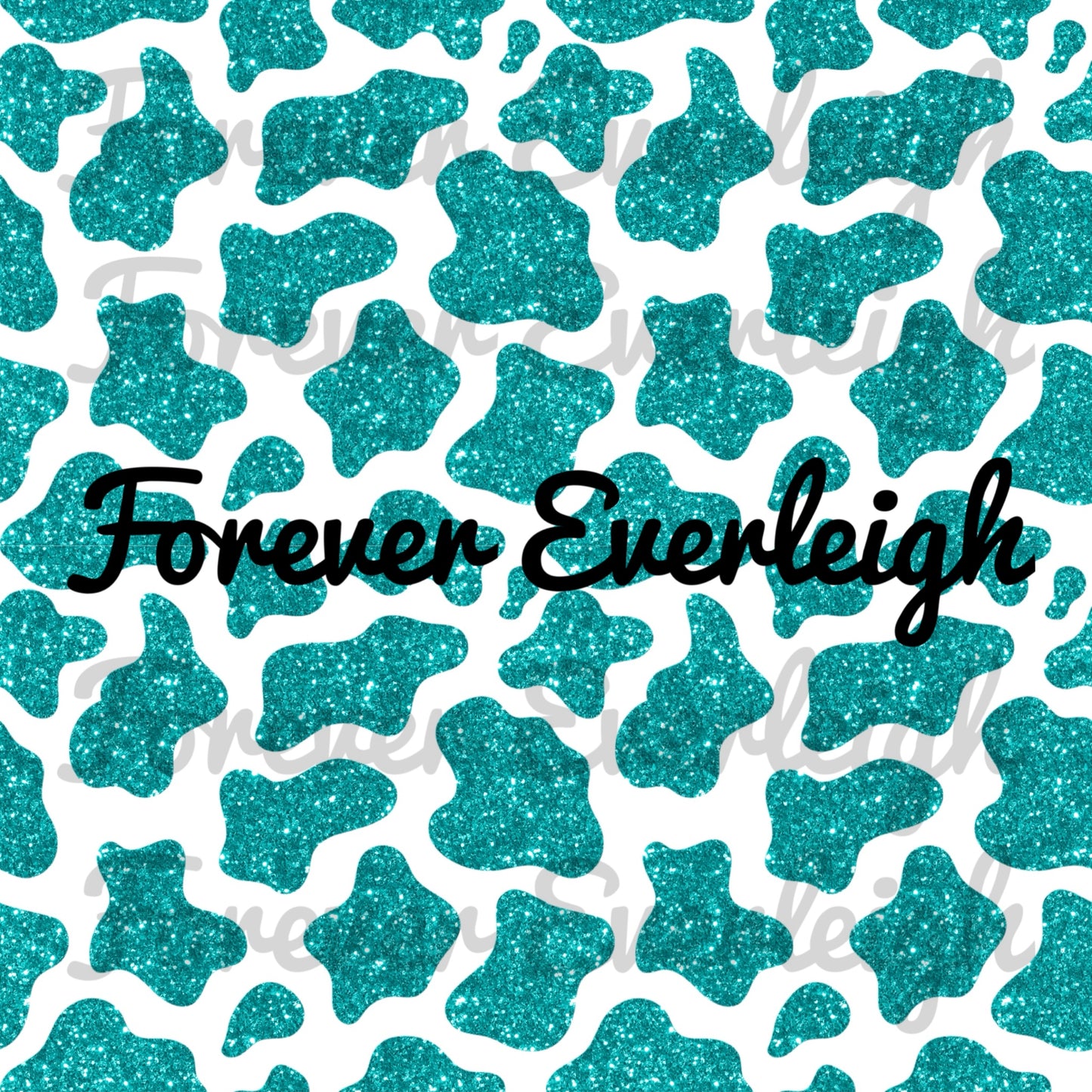 Turquoise cow print