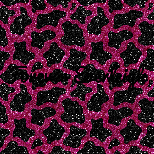 Black and pink cow print