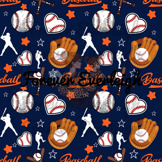 Baseball blue and orange